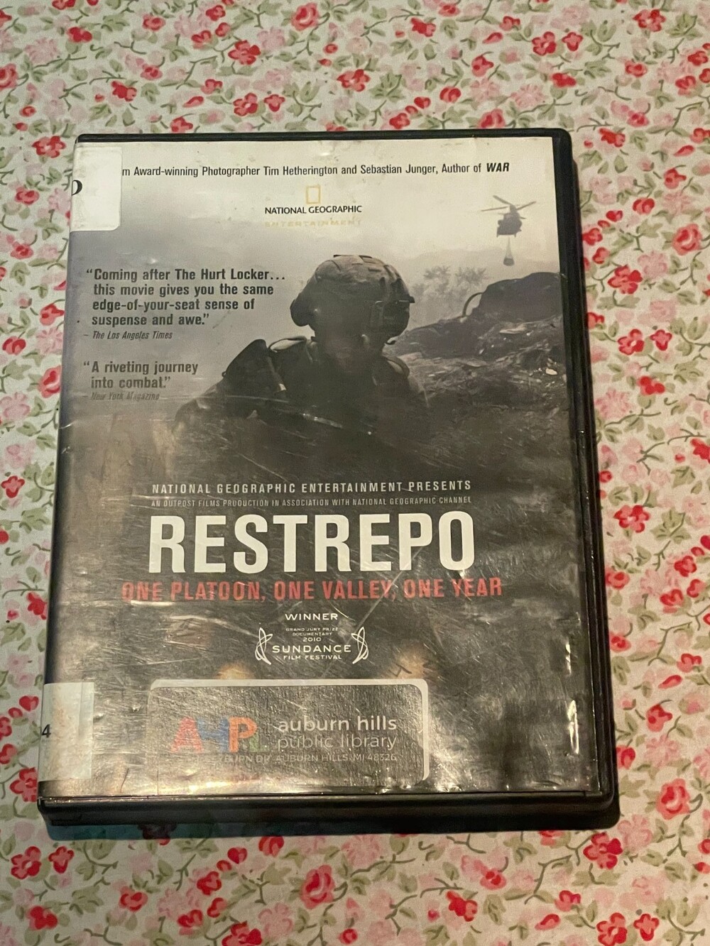 Restrepo DVD 2010 National Geographic Afghanistan War Documentary Ex-Library